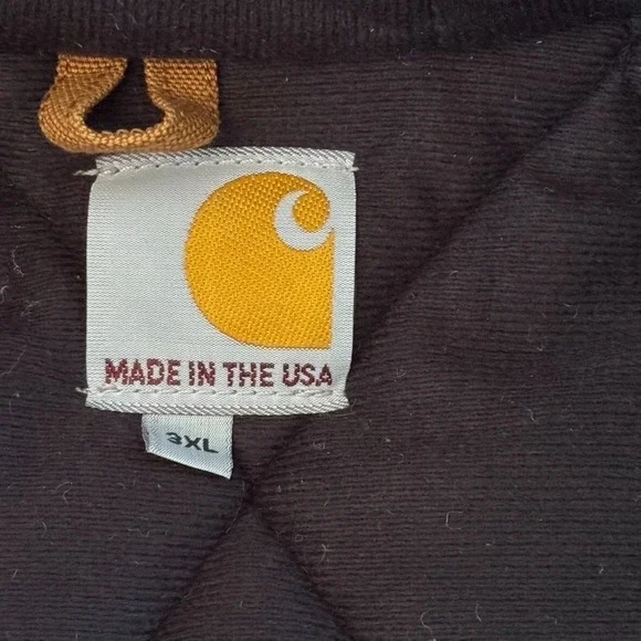 Vintage CarharttBrown Duck J140 Jacket 3XL Quilted Flannel Liner Hooded USA‎